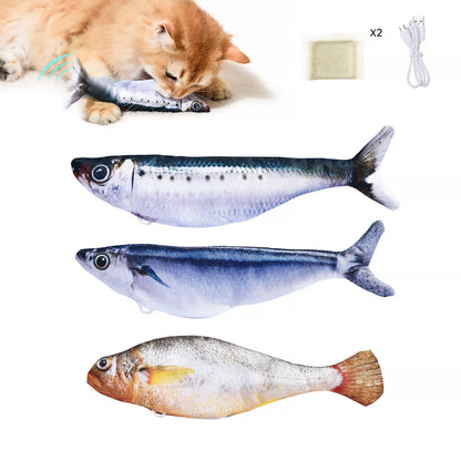 Petgravity Realistic Flopping Fish Cat Toy 3-Pack – Interactive, Rechargeable, Catnip