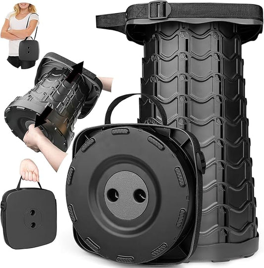 Ultra Strong Collapsible Stool (400lbs Capacity) – Portable, Lightweight & Retractable Folding Seat for Camping, Fishing, Travel & Anywhere Seating