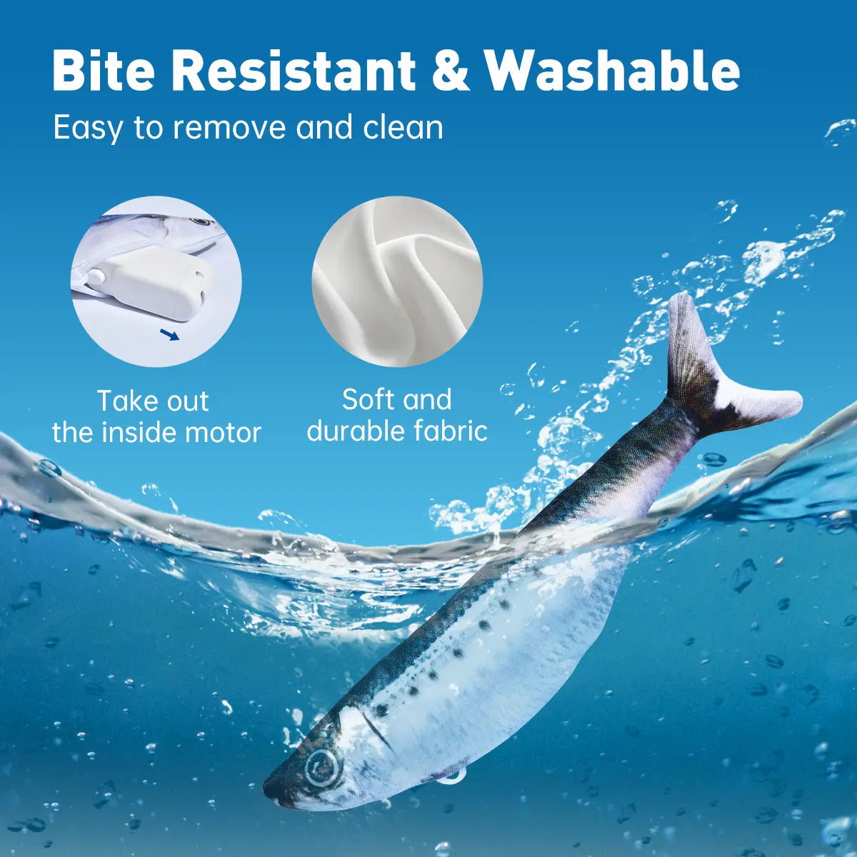 Petgravity Realistic Flopping Fish Cat Toy 3-Pack – Interactive, Rechargeable, Catnip