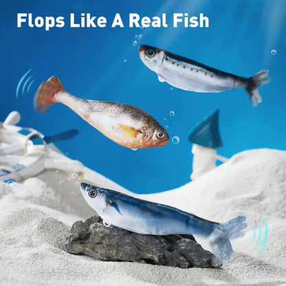Petgravity Realistic Flopping Fish Cat Toy 3-Pack – Interactive, Rechargeable, Catnip